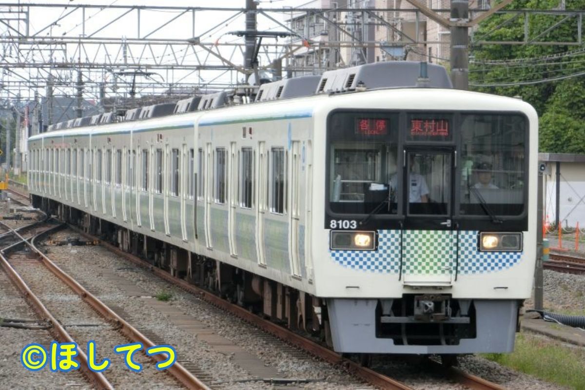 Seibu 8000 Series (former Odakyu 8000 Series) at Ogawa Station on Seibu Haijima Line and Kokubunji Line