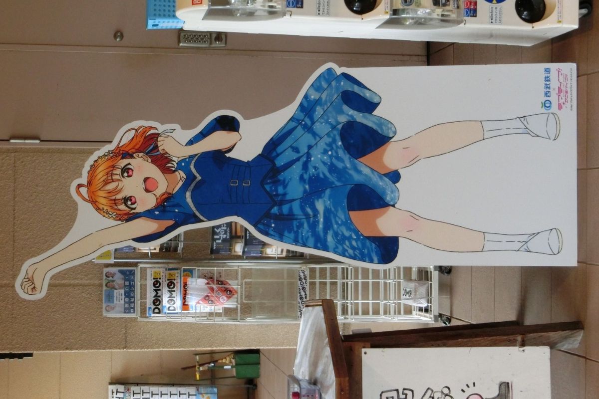 Chika Takami Towa Hours costume display at Shuzenji Station