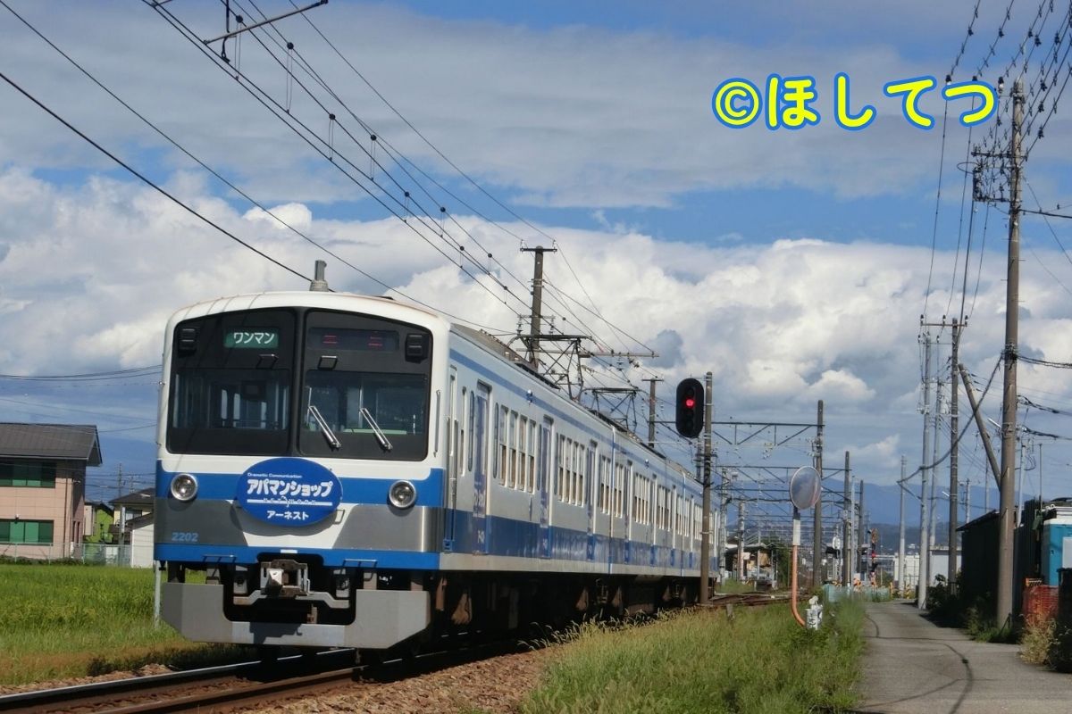 Izu Hakone 1300 Series original livery in autumn rice fields between Kibara and Nirayama