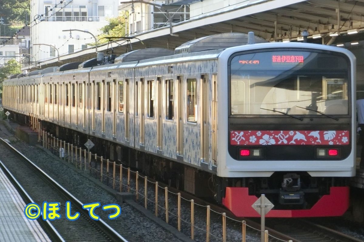 Izukyu former JR East 209 Series transferred train at Atami Station
