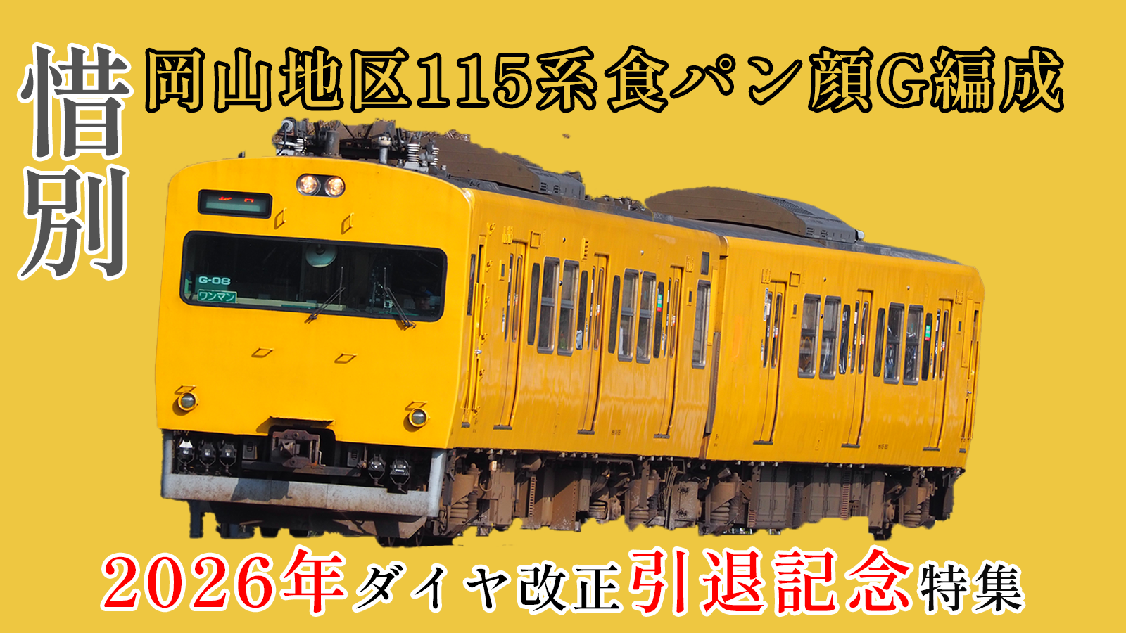 【2026年ダイヤ改正で引退】岡山115系食パン顔特集
