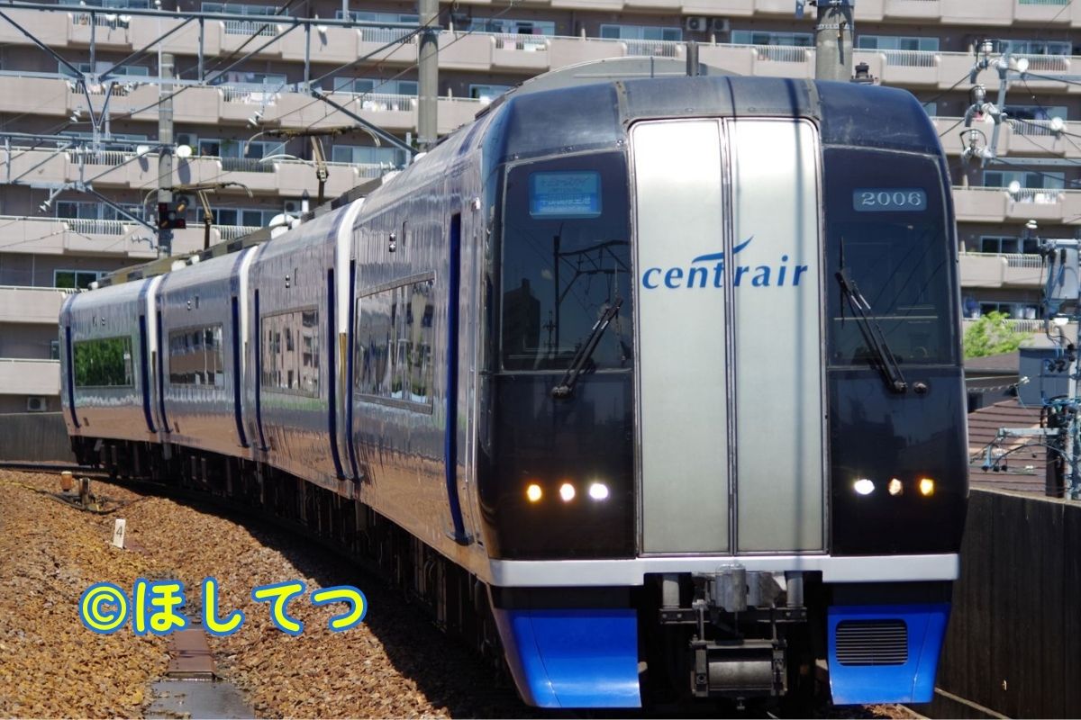 名鉄常滑線豊田本町駅の名鉄2000系ミュースカイ(Meitetsu Tokoname Line Toyotahoncho Station Meitetsu 2000 series Mu Sky)