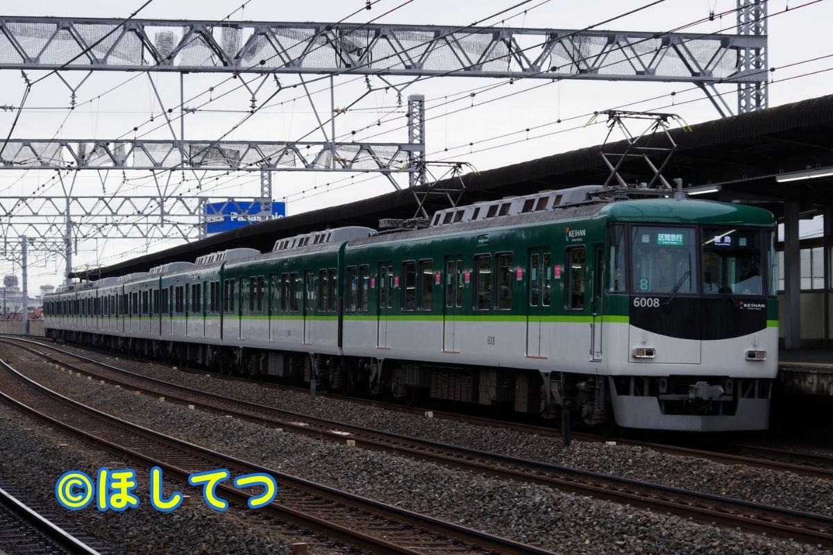京阪本線西三荘駅の京阪6000系(Keihan Main Line Nishisanso Station Keihan 6000 series)