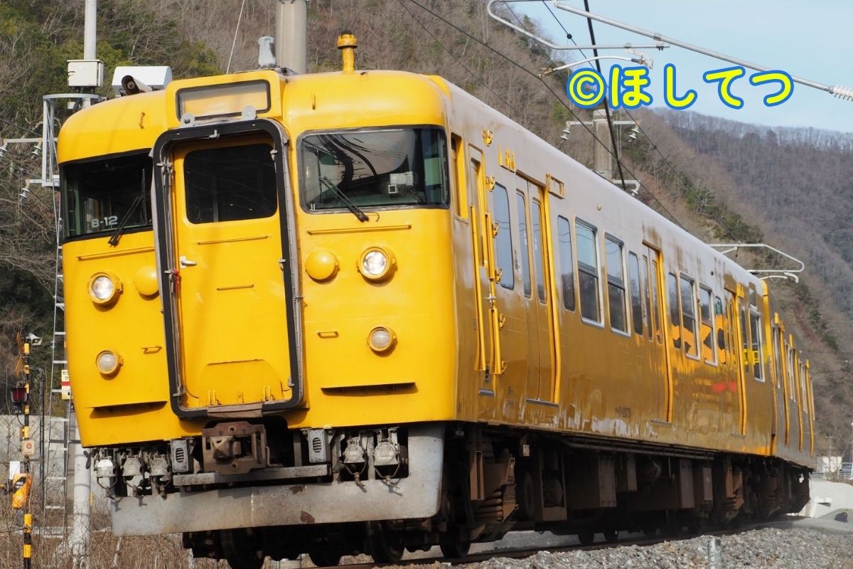 JR西日本113系瀬戸内地域色(濃黄色)の鉄道写真